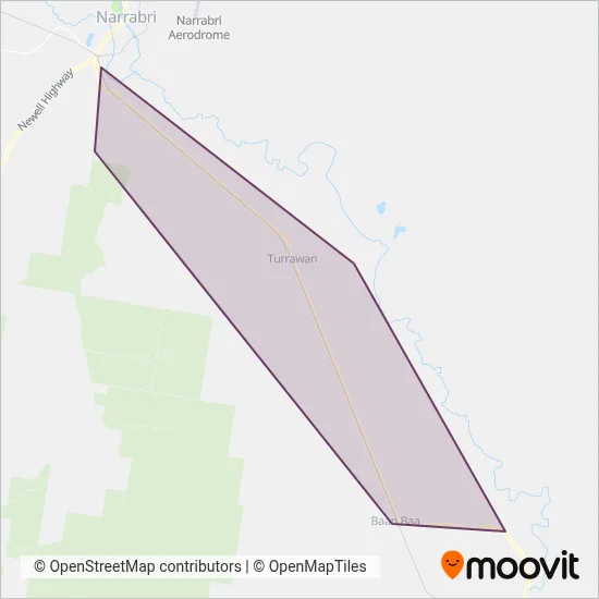 Mapa del área de cobertura de Holmes Bus Service