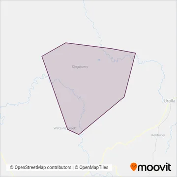 Mapa del área de cobertura de Kingstown Bus Company Pty Ltd