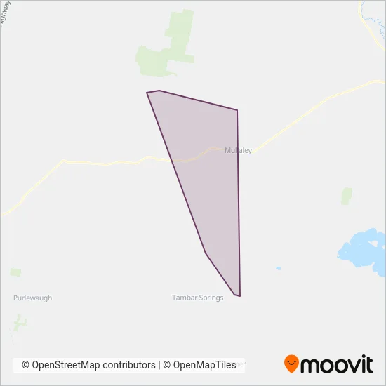 Mapa del área de cobertura de Cobbs Bus Service