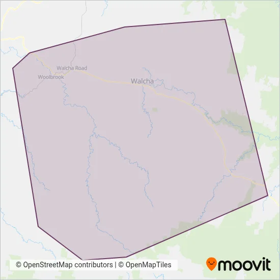 Mapa del área de cobertura de The Oxley Explorer