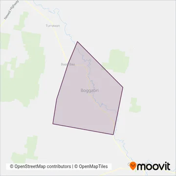 Mapa del área de cobertura de Haires Bus Service Pty Ltd