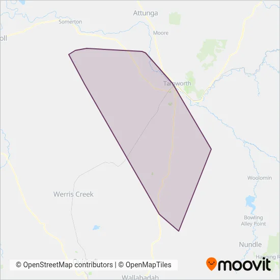 Mapa del área de cobertura de Hannafords Coaches