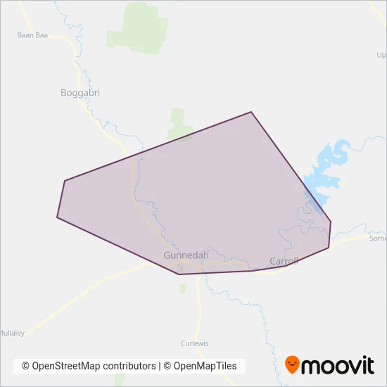 Mapa del área de cobertura de Hopes Bus Service Pty Limited