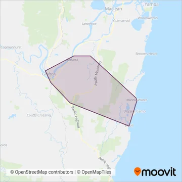Mapa del área de cobertura de Atwal Bus