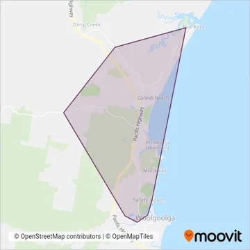 Mapa del área de cobertura de Sahdra Bus Lines