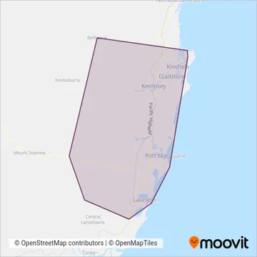 Mapa del área de cobertura de Busways