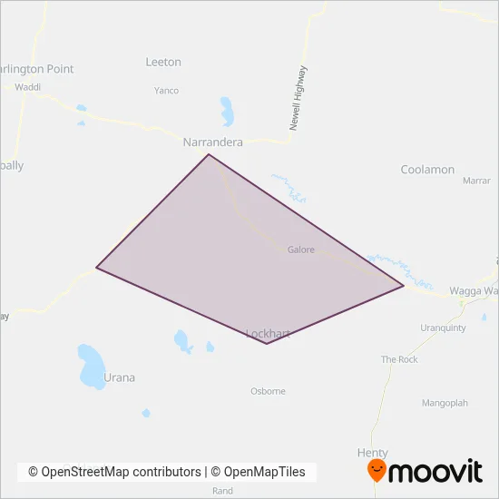 Mapa del área de cobertura de J & M Davies Pty Ltd