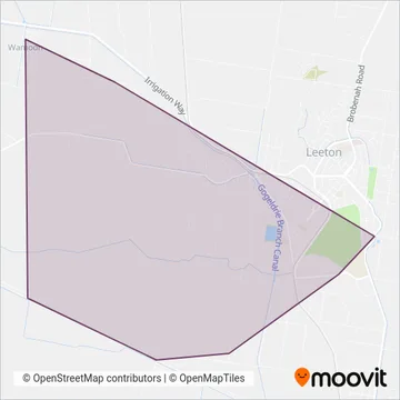 Mapa del área de cobertura de Yanco Bus Pty Ltd