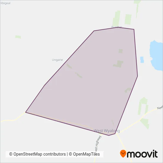 Mapa del área de cobertura de Kelly Coaches