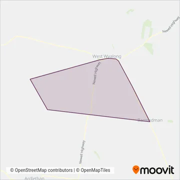 Mapa del área de cobertura de BBB BUSES PTY LTD