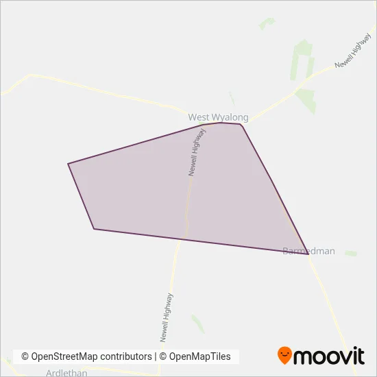 Mapa del área de cobertura de BBB BUSES PTY LTD