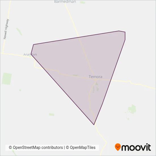 Mapa del área de cobertura de Reid Buses