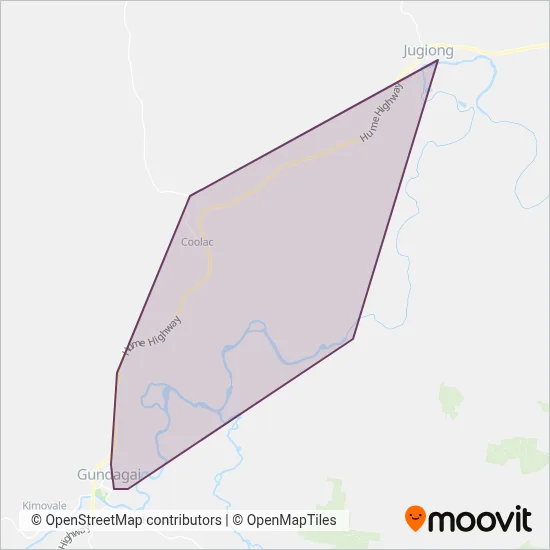 Mapa del área de cobertura de Flanagan's Buses