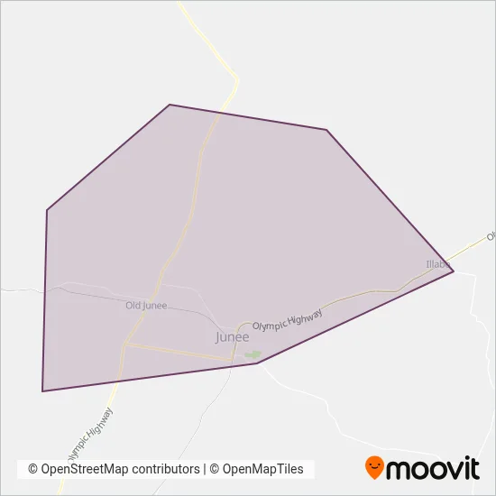 Mapa del área de cobertura de Junee Buses