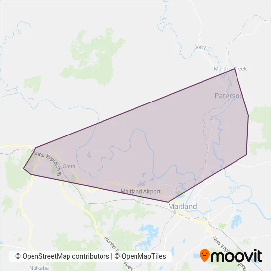 Mapa del área de cobertura de Grace Coaches