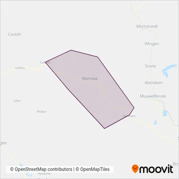 Mapa del área de cobertura de Cowans Bus Service