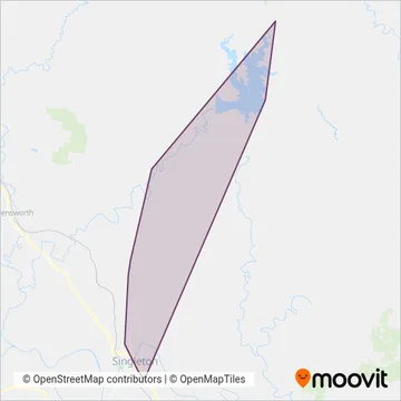 Mapa del área de cobertura de Saxby's Singleton