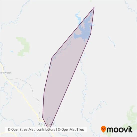 Mapa del área de cobertura de Saxby's Singleton