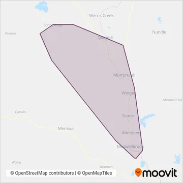 Mapa del área de cobertura de Howard's Bus & Charter