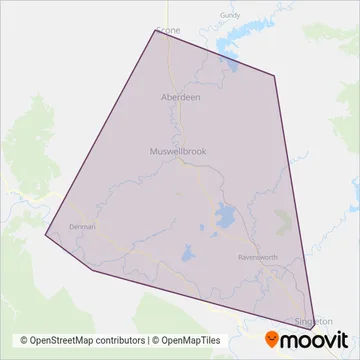 Mapa del área de cobertura de Osborn's Buses