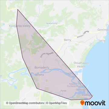 Mapa del área de cobertura de Kennedy's Bus And Coach