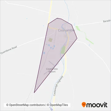 Mapa del área de cobertura de PM & SJ Gray Bus Services Pty Ltd