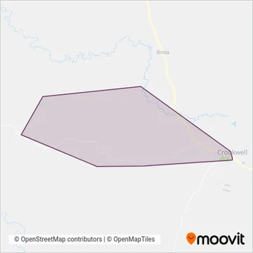 Mapa del área de cobertura de Skelly's Bus Services