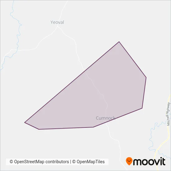 Mapa del área de cobertura de Cumnock Bus Company Pty Ltd