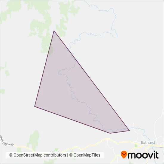 Mapa del área de cobertura de Mutton Buses