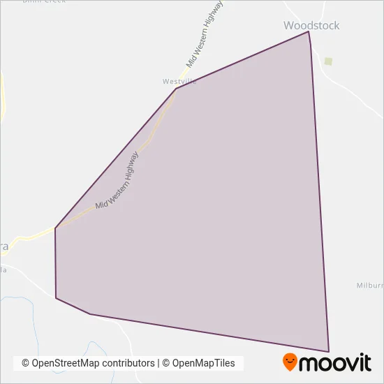 Mapa del área de cobertura de Dowd Bros Buses Pty Ltd