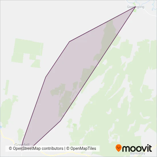 Mapa del área de cobertura de ESR Buses Pty Ltd