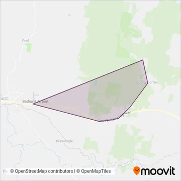 Mapa del área de cobertura de Conroy's Bus Service