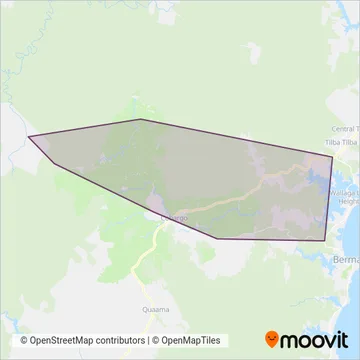 Mapa del área de cobertura de Bennys Buses Pty Ltd