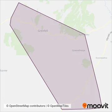 Mapa del área de cobertura de Loaders Coaches