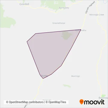 Mapa del área de cobertura de CCG Bus Service