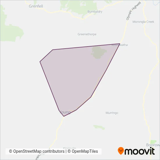 Mapa del área de cobertura de CCG Bus Service