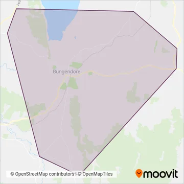 Mapa del área de cobertura de Bungendore Bus & Coach