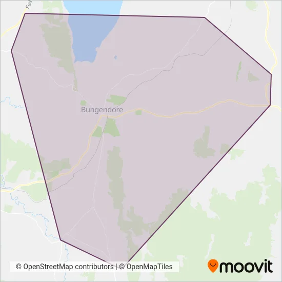 Mapa del área de cobertura de Bungendore Bus & Coach