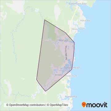 Mapa del área de cobertura de Marshall's Bus & Coach Company Pty Ltd
