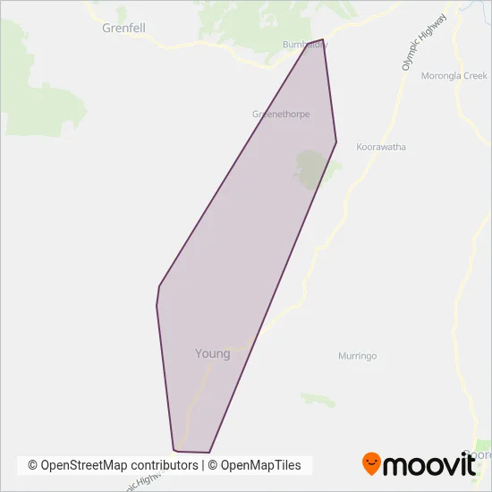Mapa del área de cobertura de MI & WJ Horsburgh