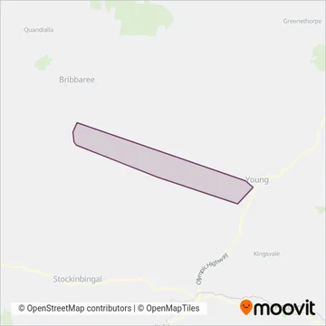 Mapa del área de cobertura de Carty's Bus Co