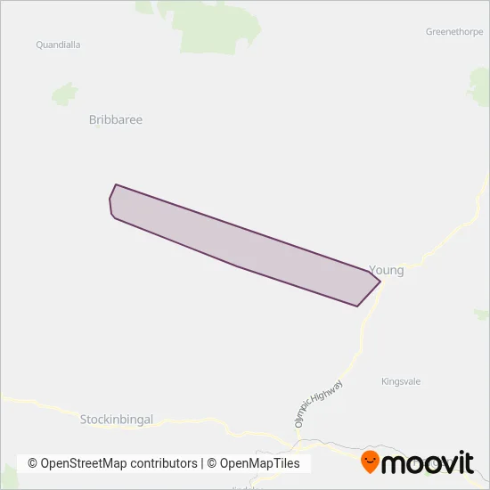 Mapa del área de cobertura de Carty's Bus Co