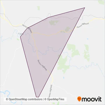 Mapa del área de cobertura de Bush's Yass Pty Ltd