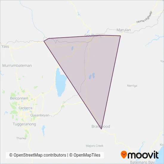 Mapa del área de cobertura de Intertrans