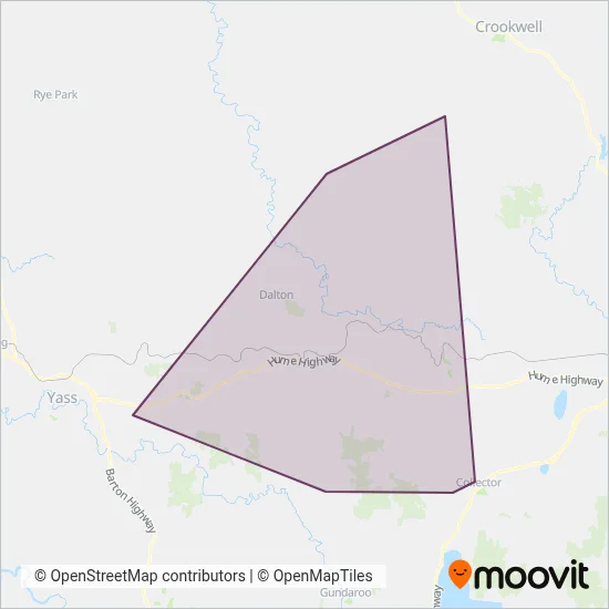 Mapa del área de cobertura de Baileys Garage Pty Ltd