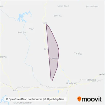 Mapa del área de cobertura de Laggan Bus Company