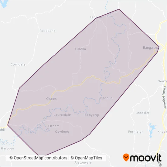 Mapa del área de cobertura de Bulzomi Bros Pty Ltd