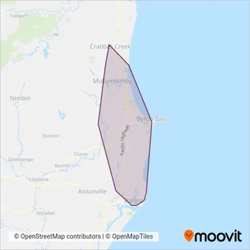 Mapa del área de cobertura de CDCNSW