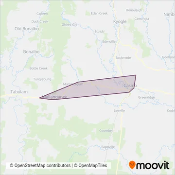 Mapa del área de cobertura de Kellam Bus Lines