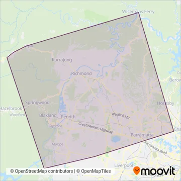 Mapa del área de cobertura de Busways R1